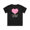 Half Grown Full Heart kids t-shirt back view with dusty pink textured heart graphic - Australian youth streetwear by CTRL ORDER