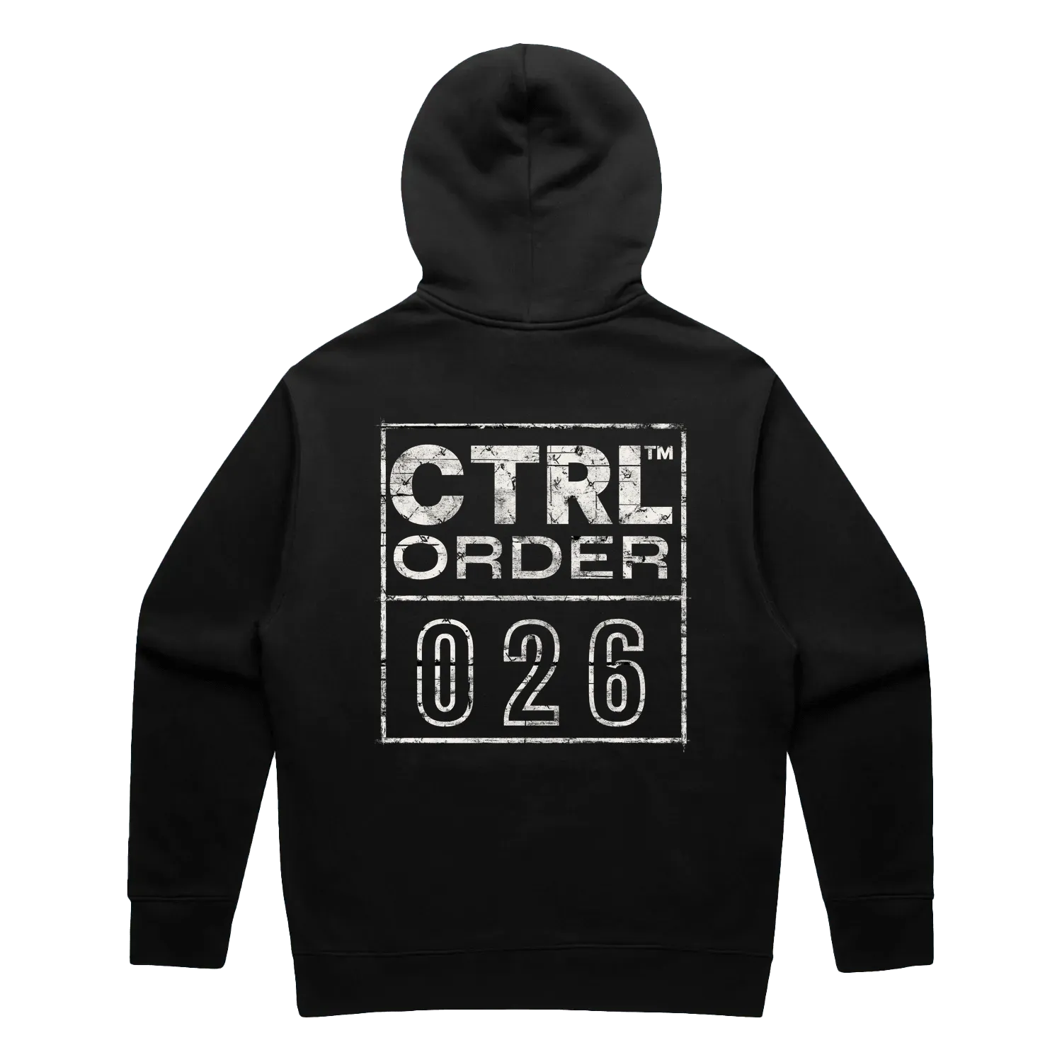 CTRL 026 Cream Edition Hoodie – flatlay back view, AS Colour Relax fleece 320gsm, kangaroo pocket detail