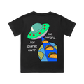 Alien Taco kids t-shirt back view in coal black with UFO stealing tacos from Earth graphic - fun youth streetwear by CTRL ORDER Australia